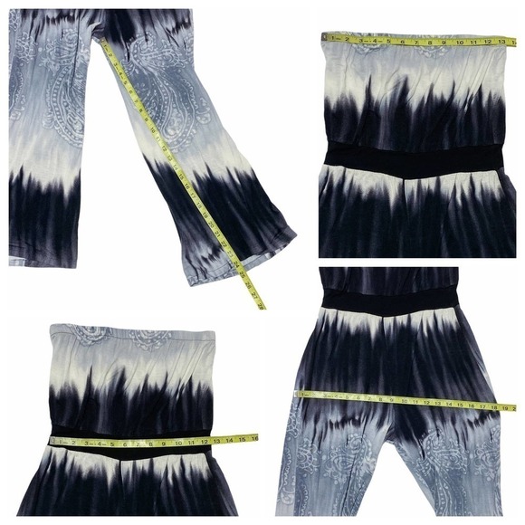 MONTEAU Tie Dye Ombre Embroidered Jumpsuit M - Picture 13 of 15